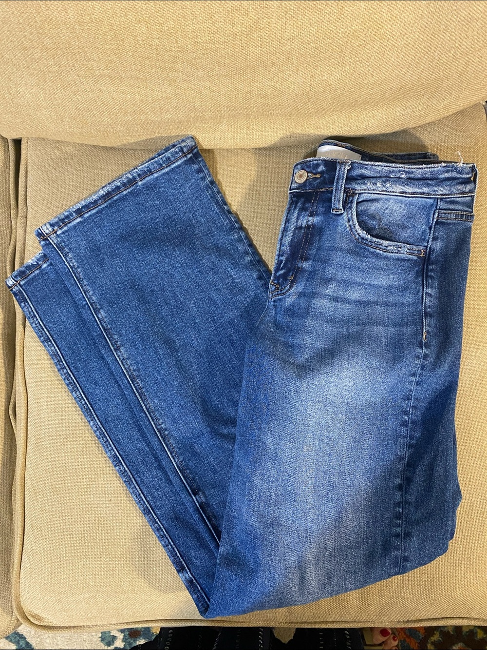 Straight-Leg Mid-Rise Women's Jeans in Blue